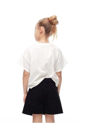Short Tiro Medio Denim Negro Niña Azul