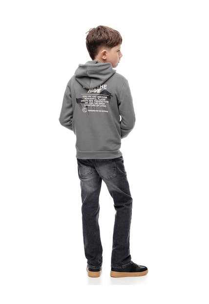 Buzo Tipo Hoddie Gris Niño Gris
