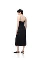 Vestido Midi Satinado Negro Mujer Negro de Gef
