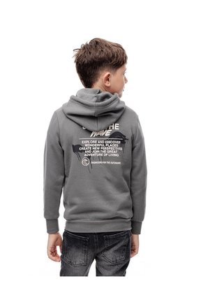 Buzo Tipo Hoddie Gris Niño Gris