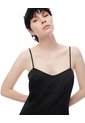 Vestido Midi Satinado Negro Mujer Negro de Gef