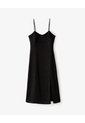 Vestido Midi Satinado Negro Mujer Negro de Gef