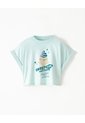 Camiseta Regular Algodón Verde Estampada Niña Rosa de Gef