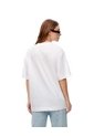 Camiseta Oversize Algodón Blanca Estampada Mujer Blanco de Gef