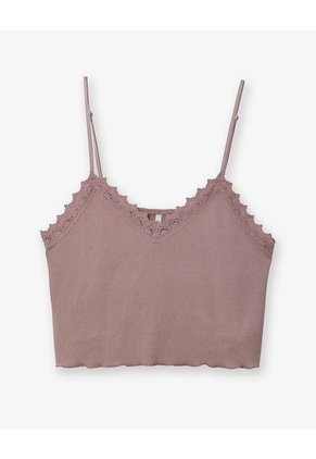 Blusa Relax Encaje Café Mujer Cafe