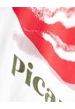 Camiseta Oversize Algodón Blanca Estampada Mujer Blanco de Gef