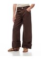 Jean Wide Leg Tiro Medio Café Niña Cafe de Gef