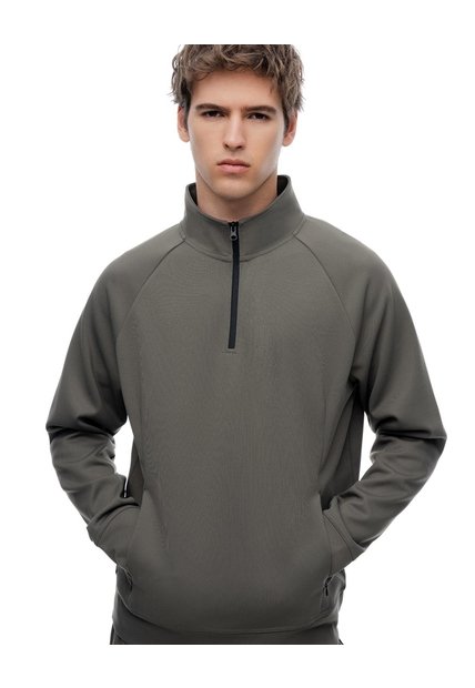 Buzo Relax Tacto Suave Taupe Hombre Marron Claro