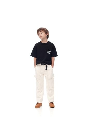 Pantalón Cargo Drill Algodón Habano Niño Marron Gef