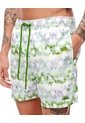 Pantaloneta De Baño Estampada Hombre Blanco de Gef