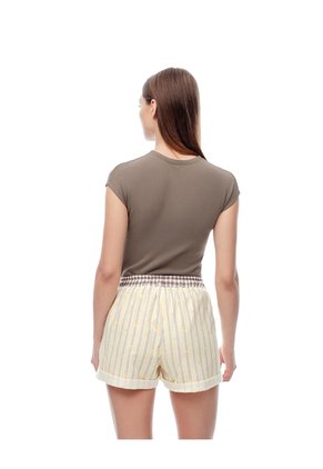 Short De Pijama Rayas Mujer Amarillo
