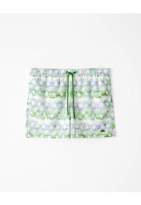 Pantaloneta De Baño Estampada Hombre Blanco