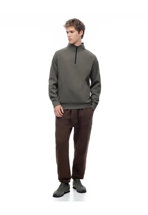 Buzo Relax Tacto Suave Taupe Hombre Marron Claro