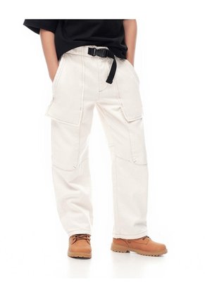 Pantalón Cargo Drill Algodón Habano Niño Marron