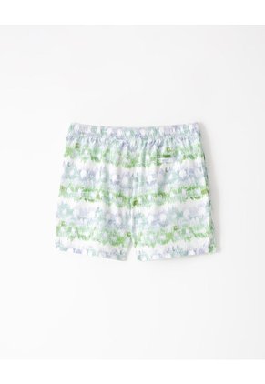Pantaloneta De Baño Estampada Hombre Blanco