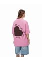 Camiseta Regular Algodón Rosa Estampada Unisex Rosa de Gef