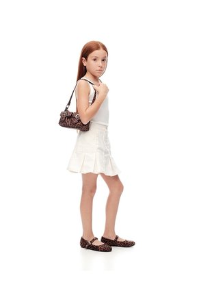 Falda Tiro Medio Denim Blanca Niña Blanco
