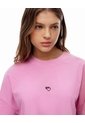 Camiseta Regular Algodón Rosa Estampada Unisex Rosa de Gef