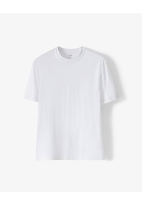 Camiseta Regular Algodón Blanca Hombre Blanco
