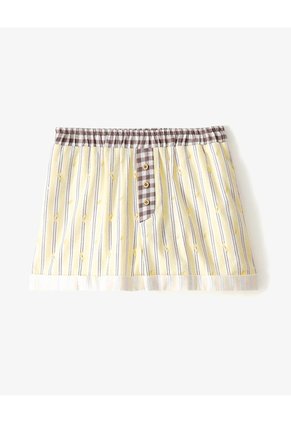 Short De Pijama Rayas Mujer Amarillo