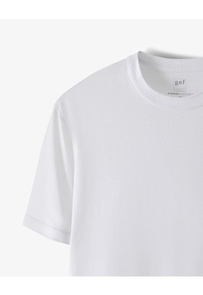 Camiseta Regular Algodón Blanca Hombre Blanco