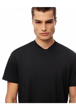 Camiseta Deportiva Control De Humedad Negra Hombre Negro