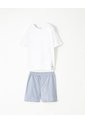 Camiseta + Bermuda De Pijama Algodón Surtida Niña Niño Azul de Gef