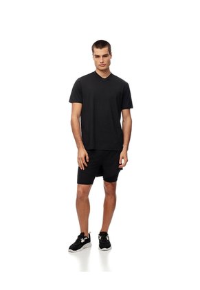 Camiseta Deportiva Control De Humedad Negra Hombre Negro