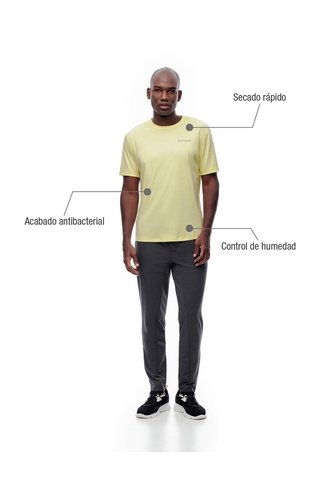 Camiseta Deportiva Control Humedad Amarilla Hombre Amarillo Gef