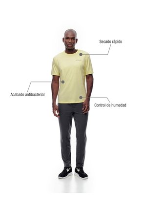 Camiseta Deportiva Control Humedad Amarilla Hombre Amarillo