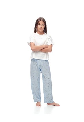 Camiseta + Pantalón De Pijama Estampado Niña Azul