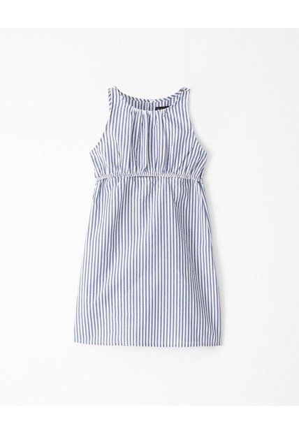 Vestido Corto Recto Rayas Niña Azul