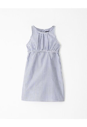 Vestido Corto Recto Rayas Niña Azul