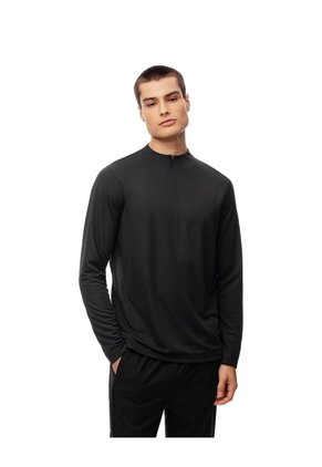 Buzo Regular Half Zip Negro Hombre Negro