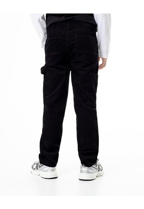 Pantalón Regular Corduroy Algodón Negro Niño Negro