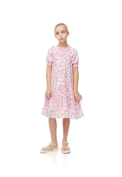 Vestido Corto Estampado Niña Purpura