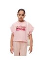 Camiseta Regular Algodón Rosada Niña Rosa de Gef
