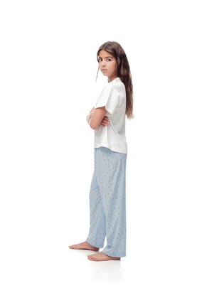 Camiseta + Pantalón De Pijama Estampado Niña Azul