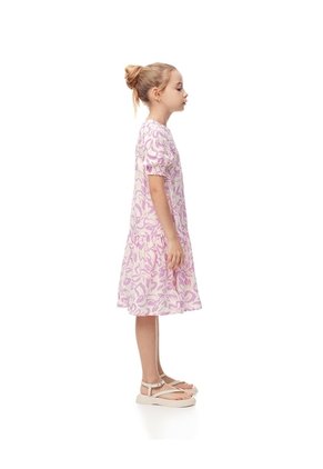 Vestido Corto Estampado Niña Purpura