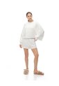 Short De Pijama Algodón Blanco Mujer Blanco de Gef