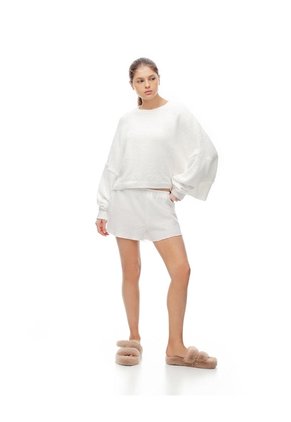 Short De Pijama Algodón Blanco Mujer Blanco