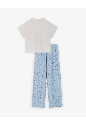 Camiseta + Pantalón De Pijama Estampado Niña Azul