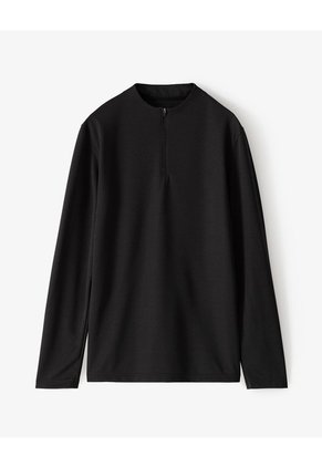 Buzo Regular Half Zip Negro Hombre Negro