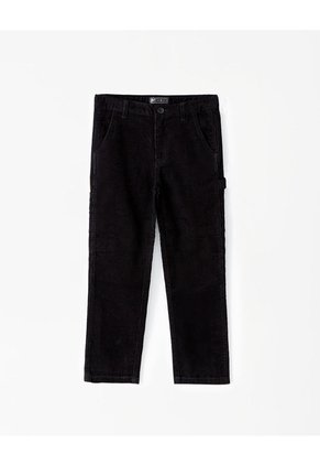 Pantalón Regular Corduroy Algodón Negro Niño Negro