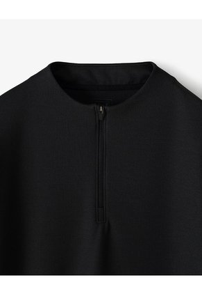 Buzo Regular Half Zip Negro Hombre Negro