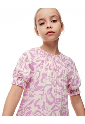Vestido Corto Estampado Niña Purpura