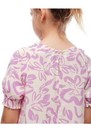 Vestido Corto Estampado Niña Purpura