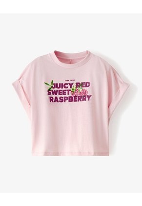 Camiseta Regular Algodón Rosada Niña Rosa