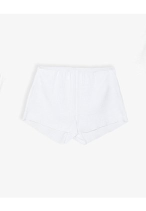 Short De Pijama Algodón Blanco Mujer Blanco