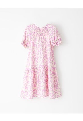 Vestido Corto Estampado Niña Purpura